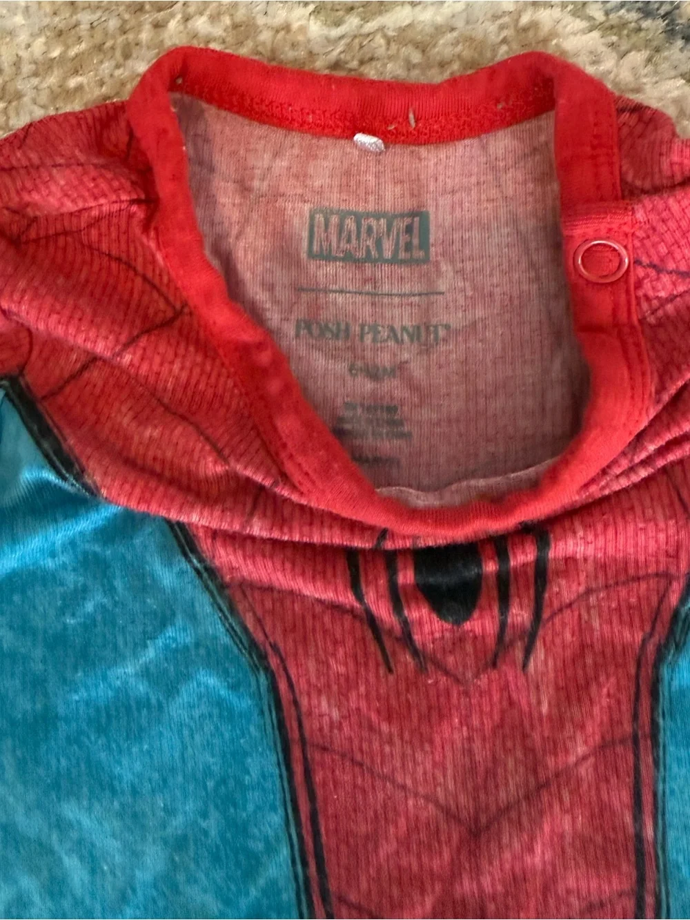 3 Posh peanut Marvel Superhero Bodysuits- Spider-Man, hulk, captain America 12mo
